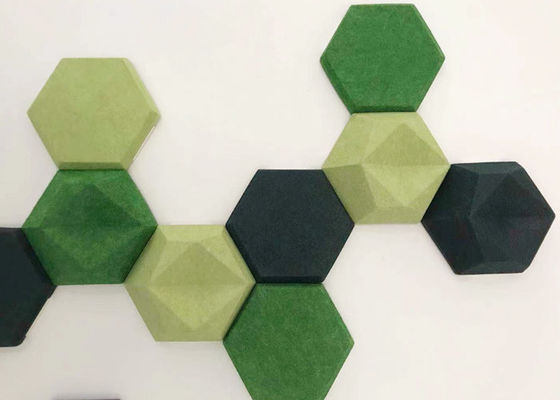 Panneaux muraux à absorption sonore 3D décoratifs en polyester hexagonal